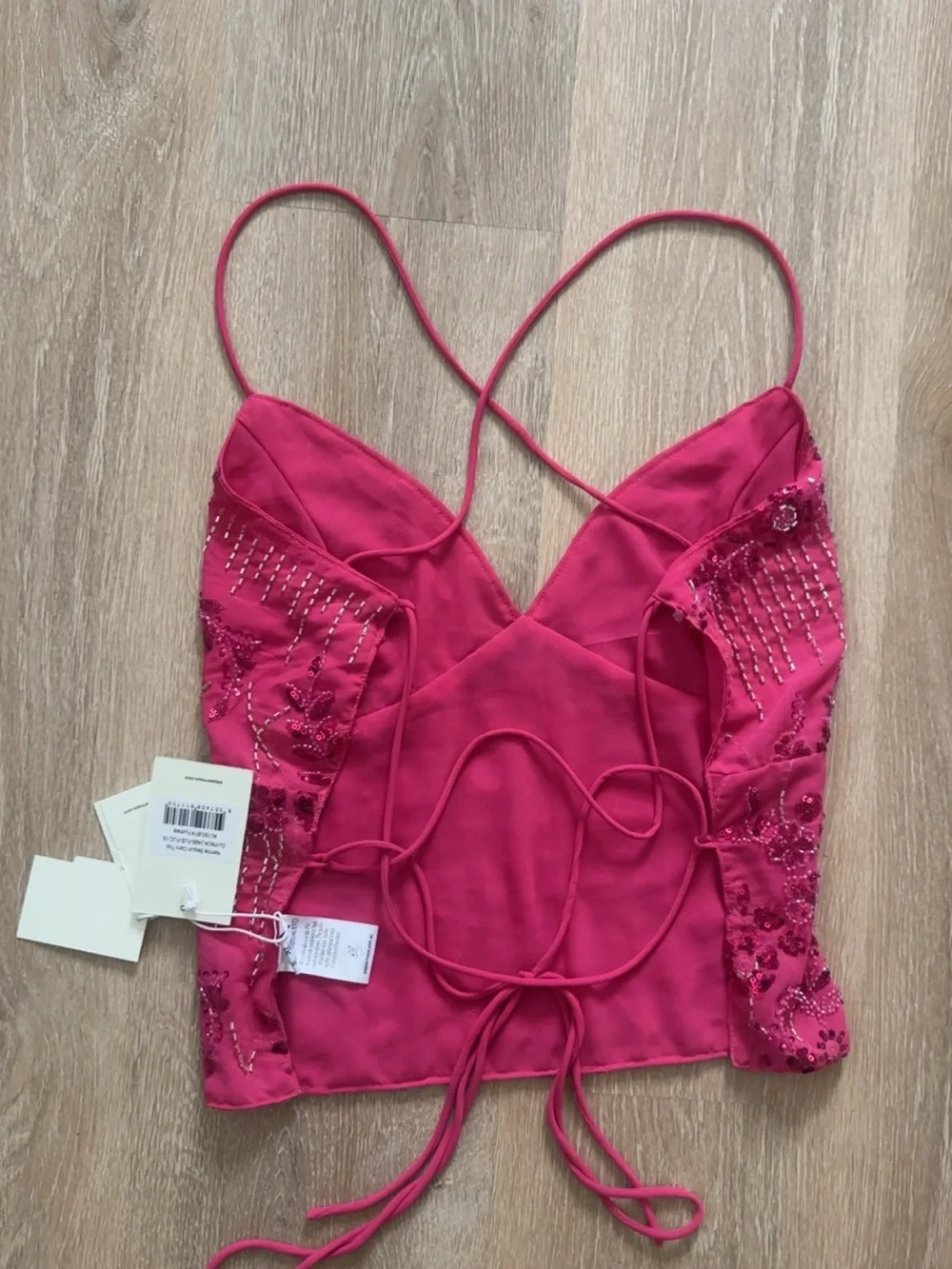 PEPPERMAYO strappy, sequin, embroidered, open back top! - Picture 2 of 3